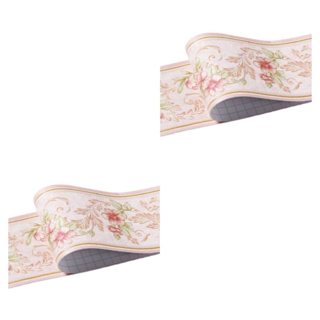 Wosthever Palo de esquina de pared con borde de PVC de moda retro y opciones multicolores y respetuosas con el medio ambiente jardín rosa jardín rosa 2Conjunto