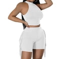 thumbnail image 3 of ZZwxWA Summer Sexy Two Piece Short Set for Women Crop Tank Top and Biker Shorts Sets Bodycon Workout Outfit Jumpsuit, 3 of 6