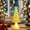 Gold GD, variant on Candy Color Glowing Christmas Tree Desktop Ornament 6in Plastic LED Light Up Mini Tabletop Night Light Home Scene Ambience Holiday Gift for Bedroom Office Living Room Decor