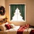 thumbnail image 5 of VOTRUDI 23.62×39.37in Plaid Christmas Tree Shape Swags Valance Curtains Light Filtering Snow Views Window Curtain With Tassel Fringe Farmhouses, 5 of 5