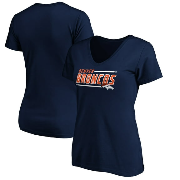 Women's Navy Denver Broncos Mascot In Bounds V-Neck T-Shirt