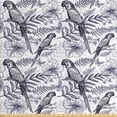 thumbnail image 1 of Vintage Palm Fabric by the Yard, Engraving Style Tropical Bird Parrot Pinnate Leaves on Plain Backdrop, Decorative Upholstery Fabric for Chairs & Home Accents, 10 Yards, White and Indigo by Ambesonne, 1 of 2