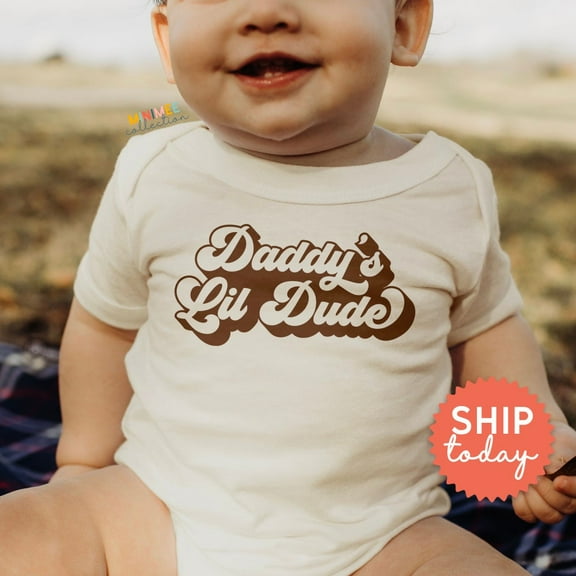 Daddy'S Lil Dude Onesie , I Love My Daddy Shirt, Daddy Onesie, Daddy'S Boy T-Shirt, Father'S Day Onesie, Cute Baby Onesie, BABY BODYSUIT LAT 4424