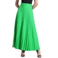 thumbnail image 1 of Falda Maxi A-Line Plisada para Mujer INSPIRE CHIC con Cintura Alta Elástica y Cinturón Color Verde, 1 of 6