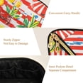 thumbnail image 5 of FORMRS Makeup Bag Travel Cosmetic Organizer for Women Fold Flat Zipper Pouch with Handle, Striped Lemon, 5 of 8