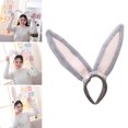 thumbnail image 4 of Diadema de peluche BLESIY Accesorios para el cabello Gris, 4 of 7