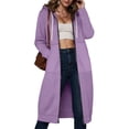thumbnail image 5 of idosla Long Hoodies for Women Zip Up Double Zipper Fleece Jacket Tunic Sweatshirts Fall Winter Fashion Clothes (Purple, XL), 5 of 7