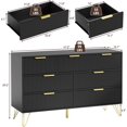 thumbnail image 2 of LYNSOM Fluted Dresser for Bedroom, Black 7 Drawer Dresser with Gold Handles and Wide Drawers, Wood Chest of Drawers for Bedroom, Hallway, 2 of 15