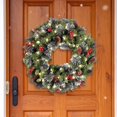 thumbnail image 3 of Selrti Christmas Wreath with Light Frosted Artificial Wreath with Berries And Pine Cones for Front Door Window Wall Indoor Outdoor Holiday Decoration, 3 of 7
