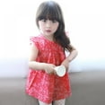thumbnail image 3 of Xinhuaya Baby Kids Girl Dresses Clothes Baby Cotton Small Leaves Sleeveless Princess Dress, 3 of 7