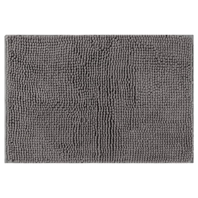 Alfombras de baño REGALWOVEN, suaves y esponjosas, tapetes de baño antideslizantes, extra gruesos, de microfibra, gris 16" x 24"