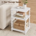 thumbnail image 4 of Small Side Table with 3-Tier Shelf, Wood End Table for Living Room Bedroom, Narrow Nightstand for Small Spaces, White, 4 of 8