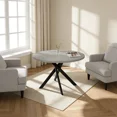 thumbnail image 4 of 43.5" Round Dining Table for 4, Space Saving Kitchen Table with Metal Legs, Mid Century Modern Dining Table for Dining Living Room Apartment Small Space, 4 of 10