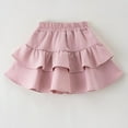 thumbnail image 2 of SERTG Girls Solid Color Tiered Skirt Elastic Waist Casual Everyday Fall Winter Soft Knit Flared Bottoms Dress for Kids(Pink,7-8 Years), 2 of 9