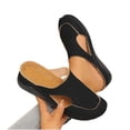 thumbnail image 4 of Miluxas Women's Breathable Hollow Cutout Wedge Slide Mules, Backless Slip On Platform Orthopedic Walking Clogs, Non Slip Soft Leather Casual Shoes Black 5.5(36), 4 of 7