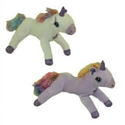 Generic Value Plush - SET of 2 RAINBOW the Unicorns (Purple & White) (Small - 9 inch)