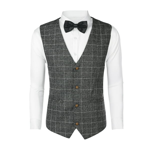 Plaid tuxedo best sale vest