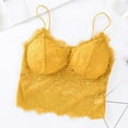 thumbnail image 3 of Bigersell Training Bra Fashion Women Lace Backless Solid Strap Wrap Hollow Out Bra Underwear Tall Size Full Coverage Bra, Style 5442, Yellow, 3 of 8
