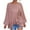 Pink, variant on Womens Long Sleeve Tops Lantern Sleeve Flowy T Shirts Ruffle Hem Blouse Pullover Sexy Irregular Casual Loose Shirt