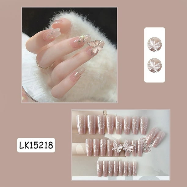 Diamante Incrustado Que Lleva Un Ligero Y Lujoso Parche De Manicura Temperamento Uñas Falsas 3D Nuo Gu