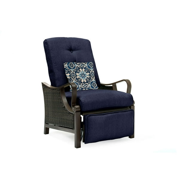 Hanover Ventura Luxury Recliner Chair Outdoor Wicker Patio