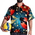 thumbnail image 4 of Seven Starred Ladybird Men's Short Sleeve Beach Shirts, Hawaiian Printed Button Down Summer Casual Unisex Men's Shirts, 4 of 6