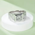 thumbnail image 3 of 1Ct Moissanite Rings for Men Round Cut Rings Engagement The Best Gifts(D Color, VVS1 Clarity), 3 of 4