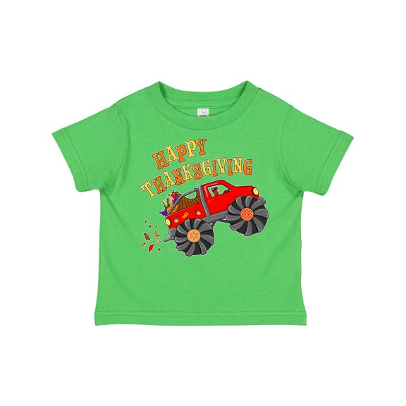 Inktastic Happy Thanksgiving Monster Truck with Turkey and Food Boys or Girls Toddler T-Shirt