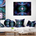 thumbnail image 4 of Designart Cabalistic Blue Fractal Pattern - Abstract Throw Pillow - 12x20, 4 of 5