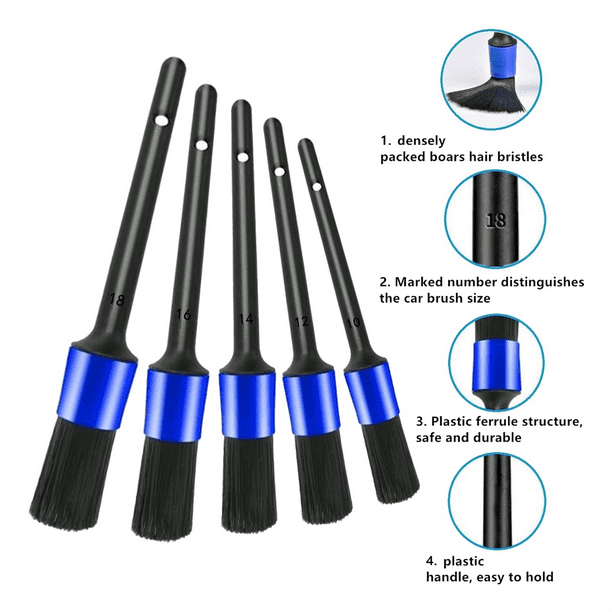 Car Detailing Brush Set Car Brushes Auto Car Detailing Brush Set for Cleaning Wheels, Interior