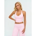 thumbnail image 5 of IBTOM CASTLE Womens Workout Sets 2 Piece Spaghetti Straps Crop Top Straight Leg Yoga Pants Yoga Pilates Outfits Pink, 5 of 7
