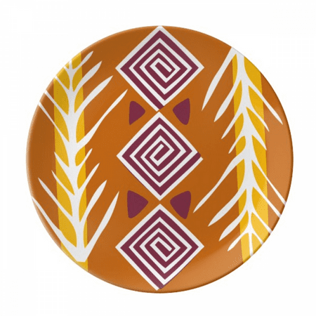 

Brown Line Mexico Totems Ancient Civilization Plate Decorative Porcelain Salver Tableware Dinner Dish