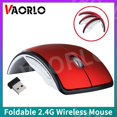 2.4G Mini Wireless Mouse Foldable Travel USB Receiver Optical Ergonomic