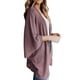 thumbnail image 3 of Sonducket Suéter abierto frontal para mujer, cárdigan de punto suelto de poliéster, manga 3/4, ropa informal de primavera y otoño, rosa, S Prendas para la parte del cuerpo Violeta S Sonducket AP003557-11, 3 of 6
