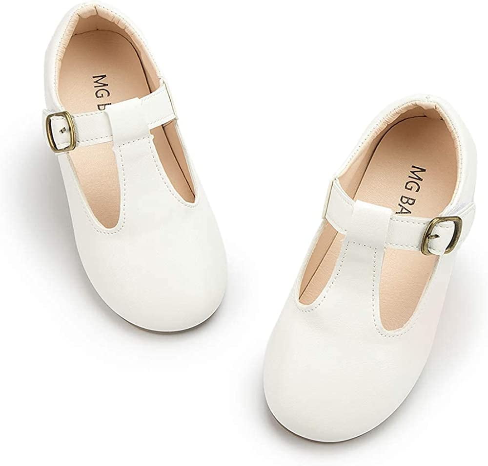 Meckior Toddler Little Girl Mary Jane Dress Shoes Ballet Flats for Girl Party School Shoes Bowknot Princess Shoes 