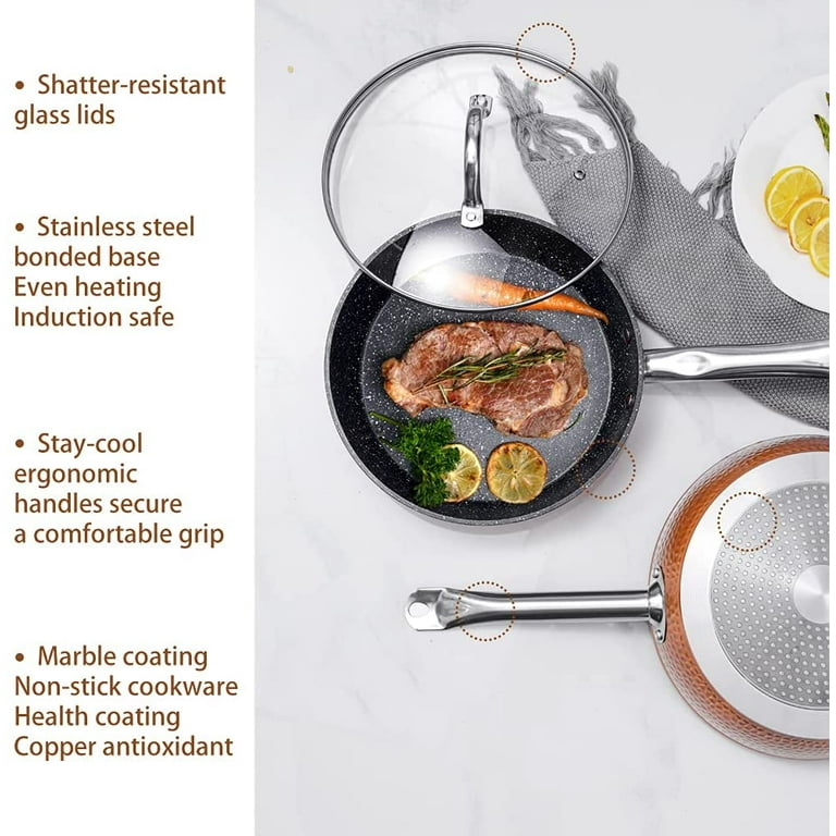 Gotham Steel Hammered Copper 17-Piece Aluminum Nonstick Cookware