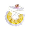 thumbnail image 4 of Conjunto de gorro con corona de gato y bufanda de encaje, incluye pañuelo bandana reutilizable y gorro de fiesta. Amarillo, 4 of 9