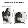 thumbnail image 3 of Xecao Double Exposure Cat Forest Pattern Oven Mitts and Pot Holders Sets Heat Resistant Silicone Oven Mittens Extra Thicken Long Kitchen Cotton Oven Glove for Cooking, 3 of 7