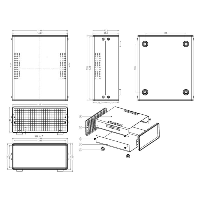 lanema Efficient Heat Dissipation Enclosure Instrument Shell Electric Box Suitable for Outdoor & Indoor Use Safe Secure Housing