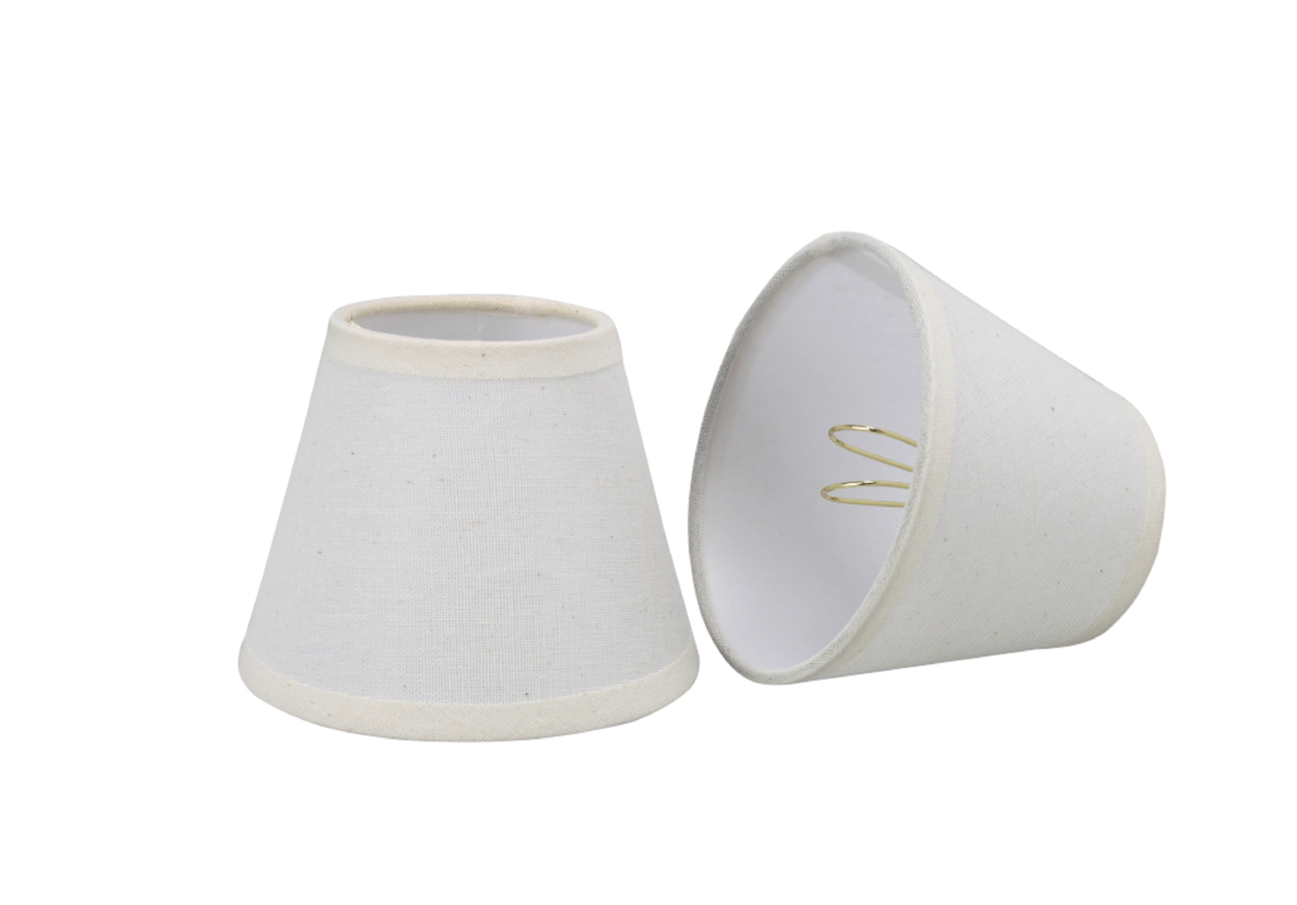 Creme Linen Empire Clip-On Candelabra Lamp Shade Set