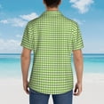 thumbnail image 4 of Kll Men'S Hawaiian Shirt Short Sleeve Button Down Beach Shirts-Green Gingham, 4 of 7