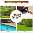 thumbnail image 4 of Gymax 6PCS Patio Rattan Dining Set Chairs Stack Acacia Wood Bench Table Top, 4 of 10