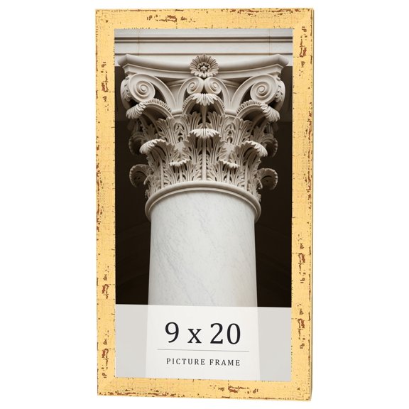 9x20 Frame Yellow Real Wood Picture Frame Width 1.25 inches | Interior Frame Depth 0.5 inches |