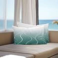 thumbnail image 5 of Ombre Green Stripes Outdoor Pillow Covers Set of 2 Striped Lines Waves Gradient Waterproof Throw Pillow Case Decorative Square Cushion Cover for Patio Couch Garden Balcony, 20"x12", 5 of 9