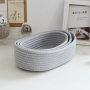 Small Woven Baskets, Empty Tiny Storage Baskets, Mini Cotton Rope Baskets, Oval Decorative Hampers, Storage Bins for Toys, Empty Gift Basket for Baby Nursery
