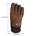 thumbnail image 3 of Winter Sports Men's Leather Gloves Imitation Washed Leather Padded Thickened Warm Riding Gloves, 3 of 6