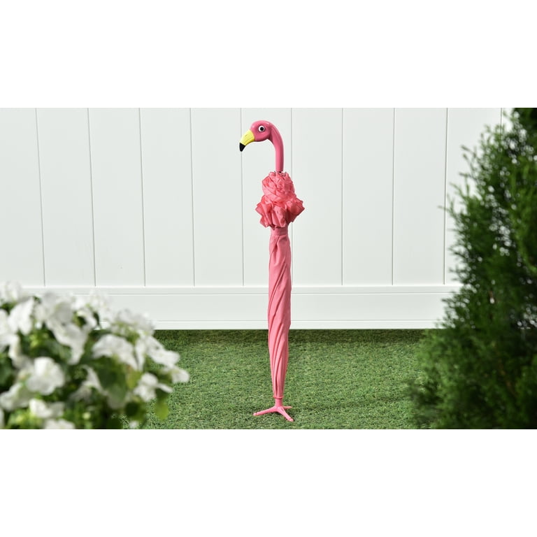 flamingo patio umbrella Esschert Design TP194 : Clothing, Shoes & Jewelry patio umbrella designed to stand out and perform Recycled Metal Flamingo w/Umbrella on