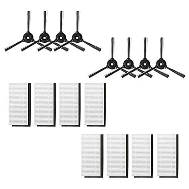 Kit de accesorios para robot aspirador Lefant 8 cepillos laterales y 8 filtros HEPA T700 M201 M501-A/M501-B/M520 M301 T800