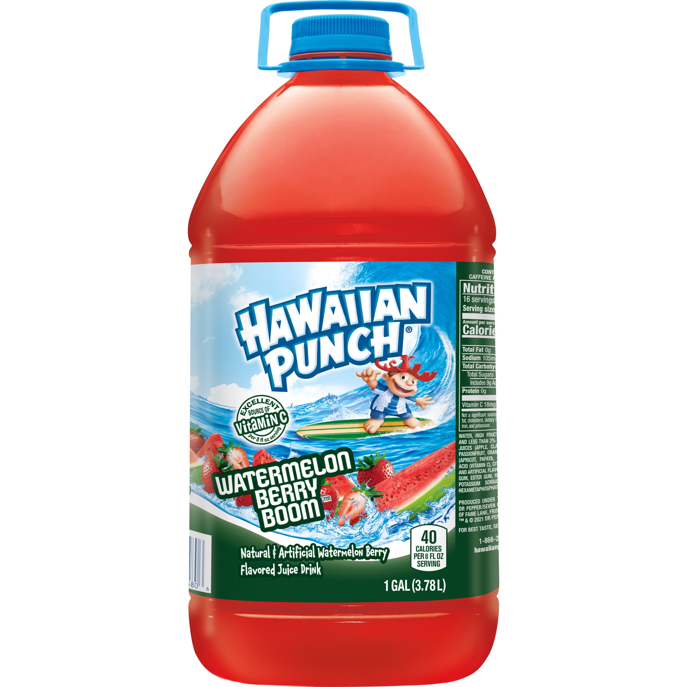 (4 pack) Hawaiian Punch Watermelon Berry Boom Juice, 1 Gal, Bottle