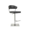 thumbnail image 3 of Whiteline Modern Living Maureen Barstool Dark Grey adjustable height and square stainless steel base., 3 of 10